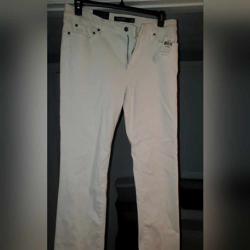 Ralph Lauren Women's Off-White Straight Leg Jeans